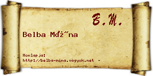 Belba Mína névjegykártya